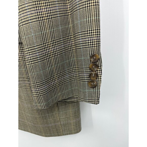 Lauren Ralph Lauren Mens Blazer Sport Coat Jacket Plaid Silk Wool 42 Long - Picture 4 of 8